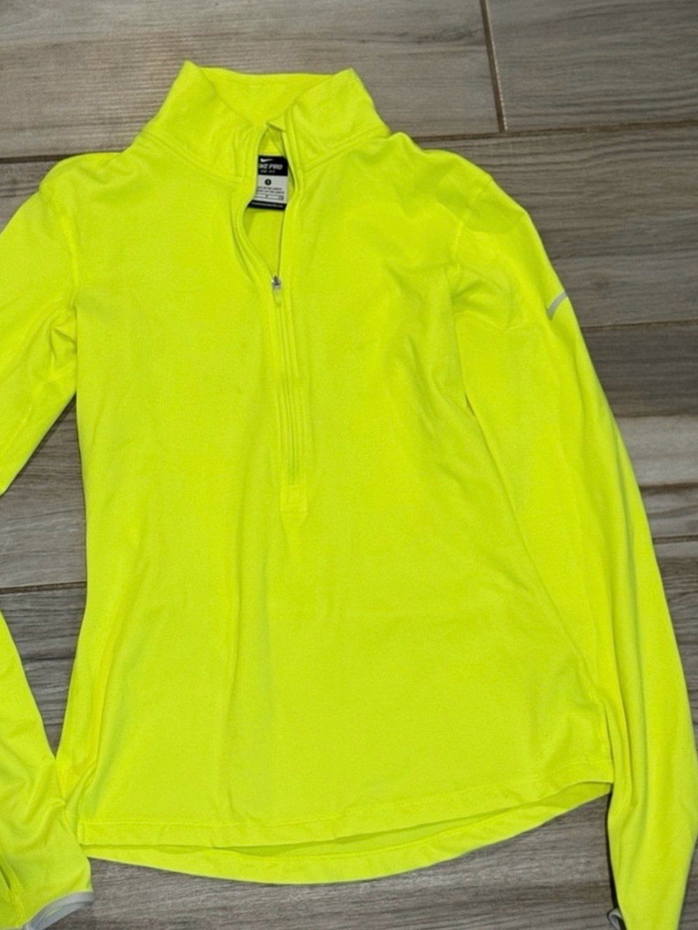 Nike Women’s Neon Yellow Quarter-Zip Performance Top